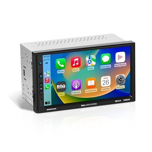 BVCP9700A Car Stereo – Apple CarPlay, Android Auto, Double Din, 7 7 Inch No CD