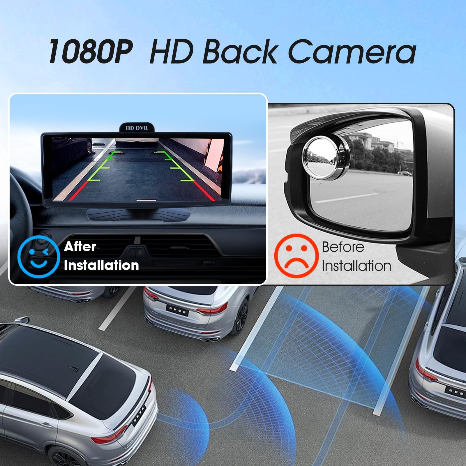 Haudio 9.3 Wireless CarPlay Android Auto Screen for Car, 10 Inch Portable Ca…