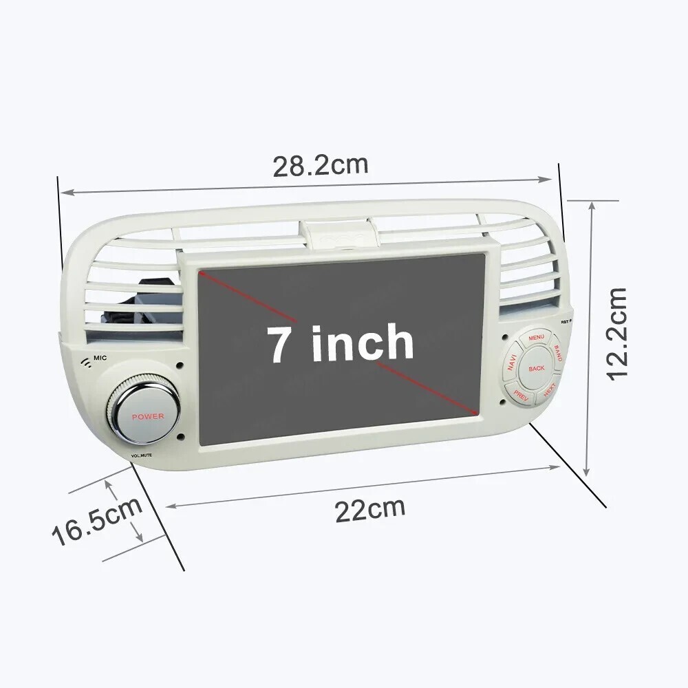 7″ Android 13 Car Stereo Radio Carplay AHD GPS HD Screen For Fiat 500 2007-2015