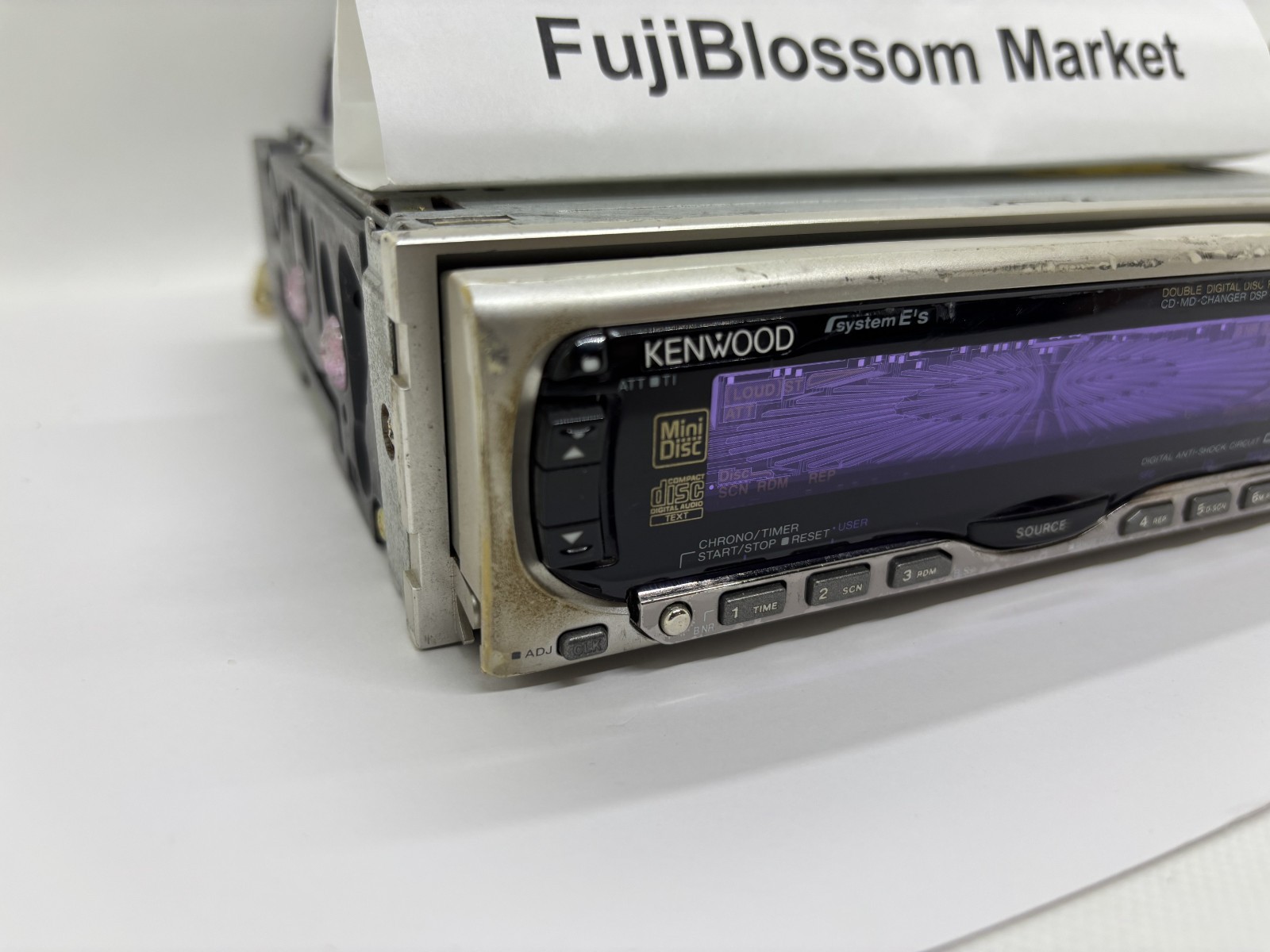 JDM KENWOOD MZ907 CD MD Player with Power Harness Dual Display Working USED Rare