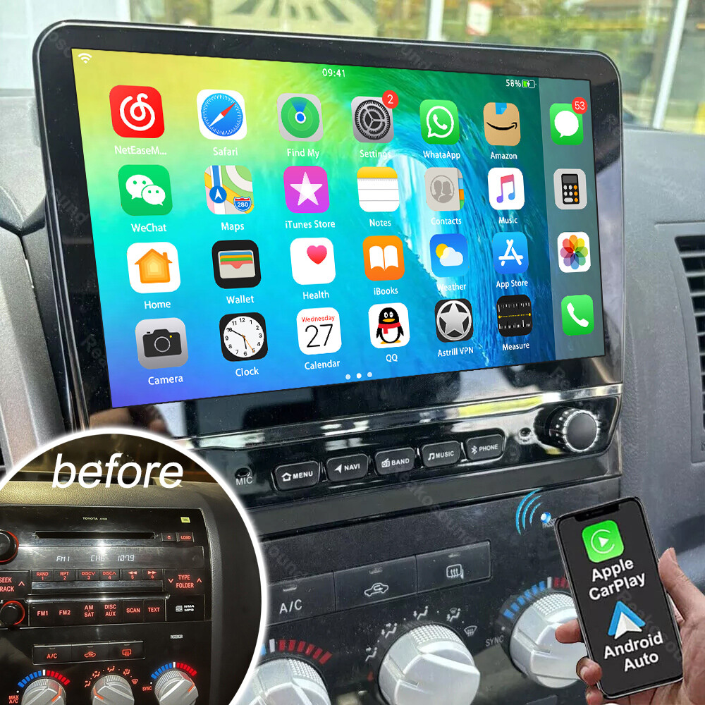 CarPlay Android13 Car Stereo Radio For Toyota Tundra 2007-2013 Sequoia 2008-2018
