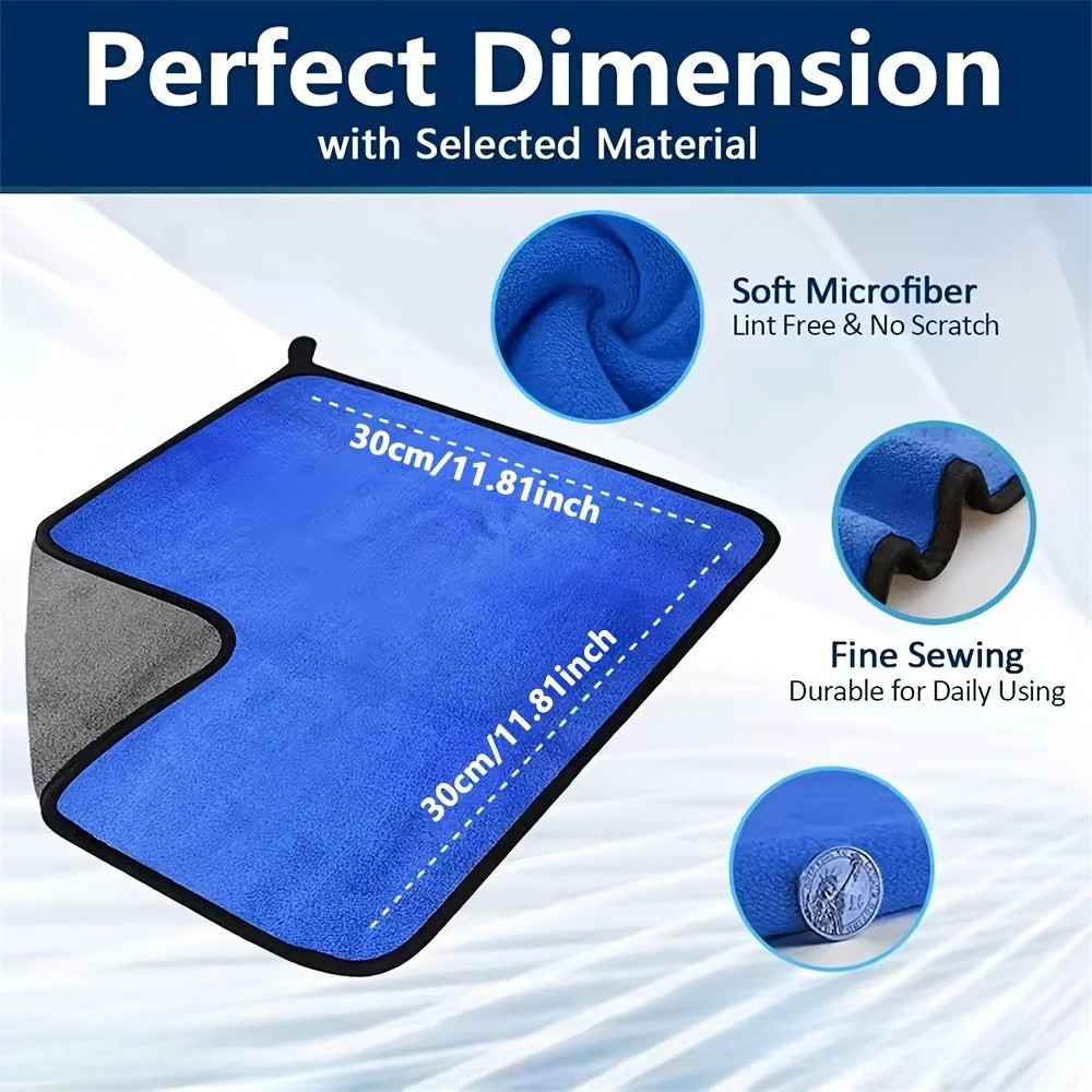 1-10Pcs Microfiber Car Cleaning Towels Ultra Absorbent Car Drying Cloth Auto Det