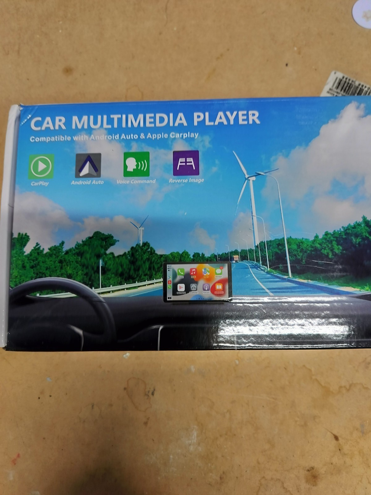 BOXGVO Wireless CarPlay Screen Android Auto 4K Dash Cam 9in Touchscreen Black