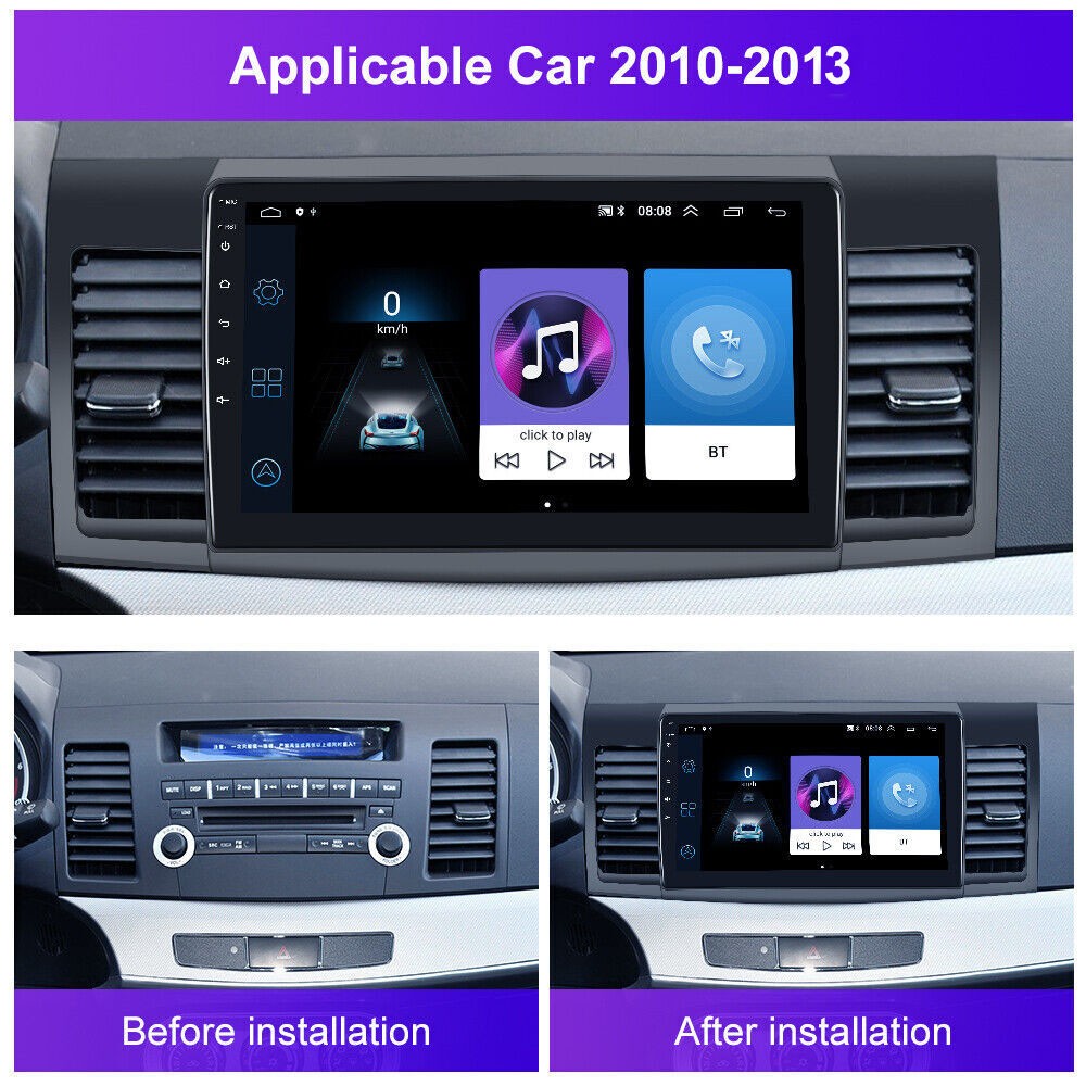 Auto Car Stereo Radio Dash Kit Carplay For Mitsubishi Lancer 2008-17 Android13
