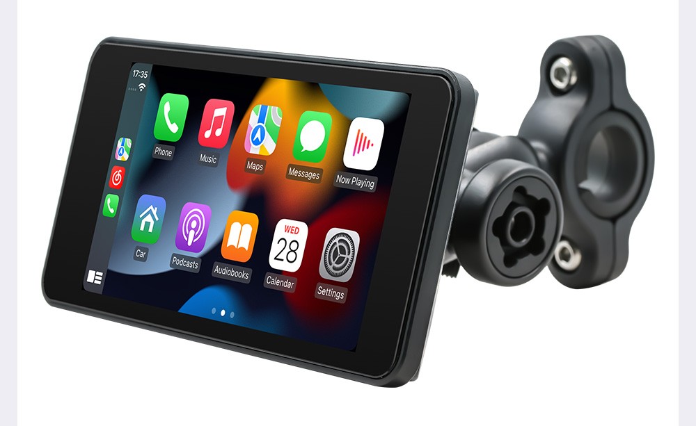 5″ Waterproof Motorcycle Navigator Portable Wireless CarPlay Android Auto Screen