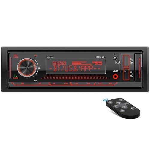 Single Din Bluetooth Marine Radio AM FM Tuner LCD Display USB AUX In