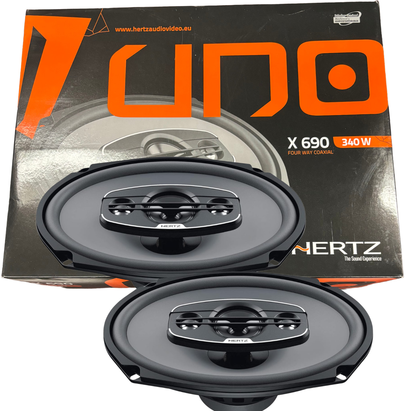 HERTZ UNO X-690 6×9 4-Way Coaxial Car Speakers Pair 300W Max Power Audio System