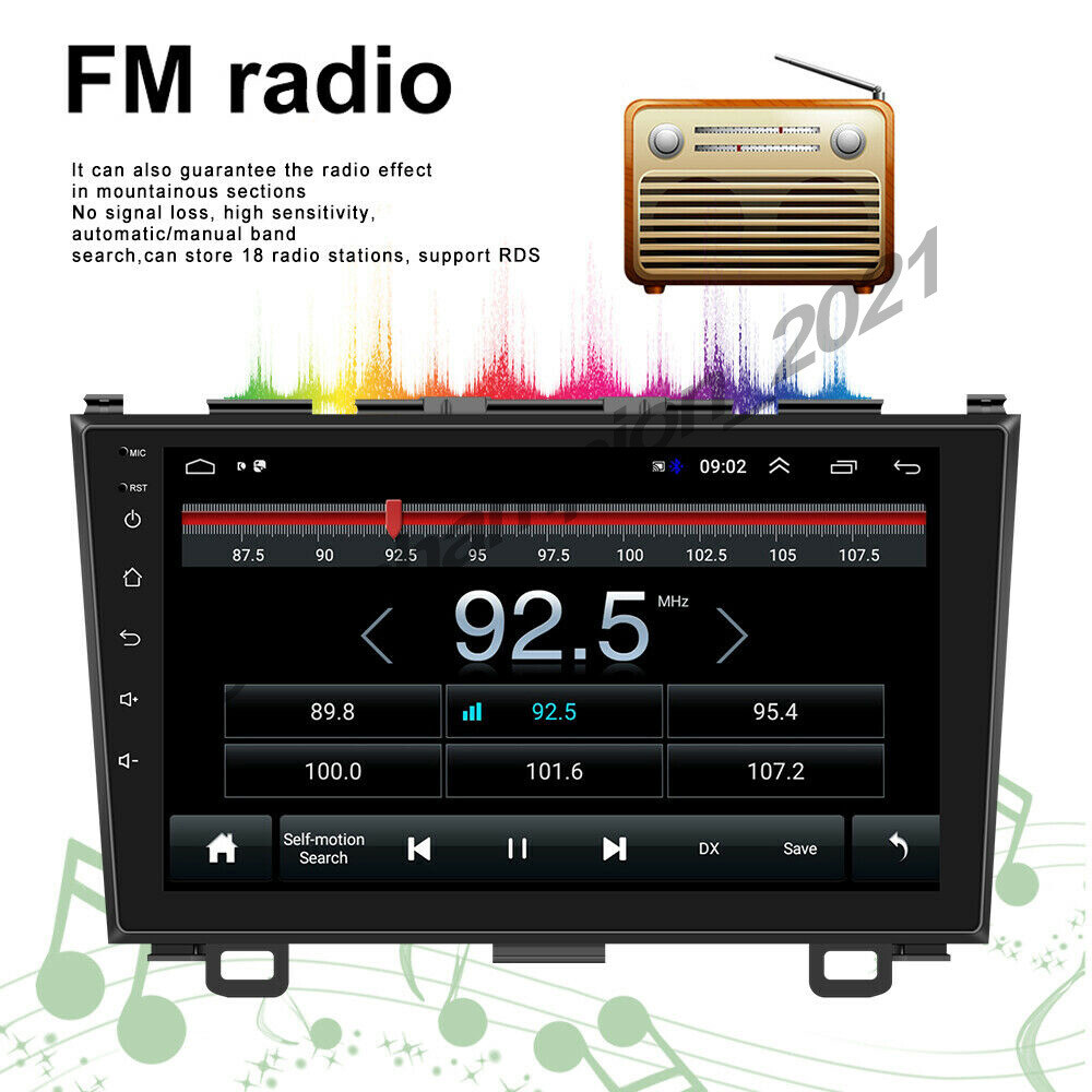 Apple Carplay For Honda CRV 2007-2011 Android 12.0 9” Car Stereo Radio GPS WIFI