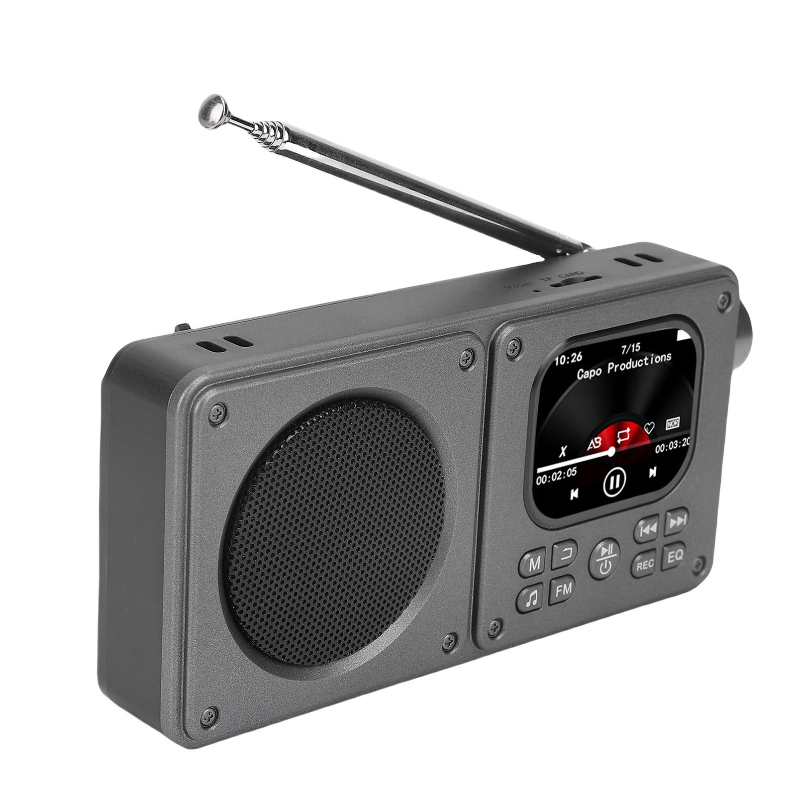 Video Radio AM FM 2.01 Inch Screen MP3 MP4 Player Bluetooth 5.4 Speaker Por FSZJ