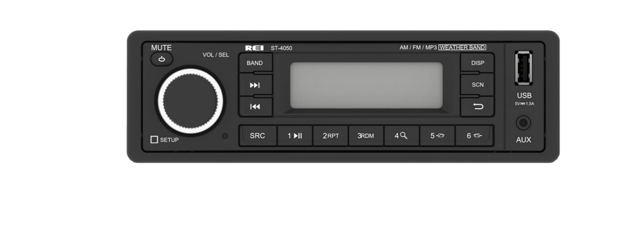 REI ST-4050 AM/FM/WB/AUX/IPOD/USB/MP3 STEREO w/WEATHER BAND *S46