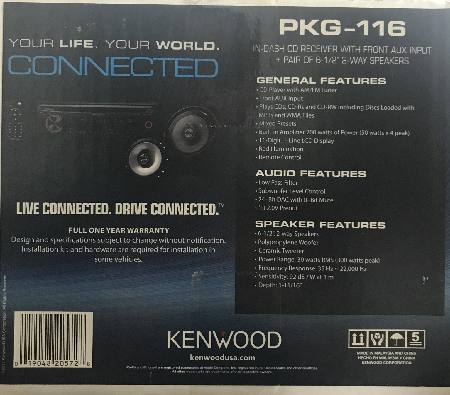 KENWOOD Car Stereo Package