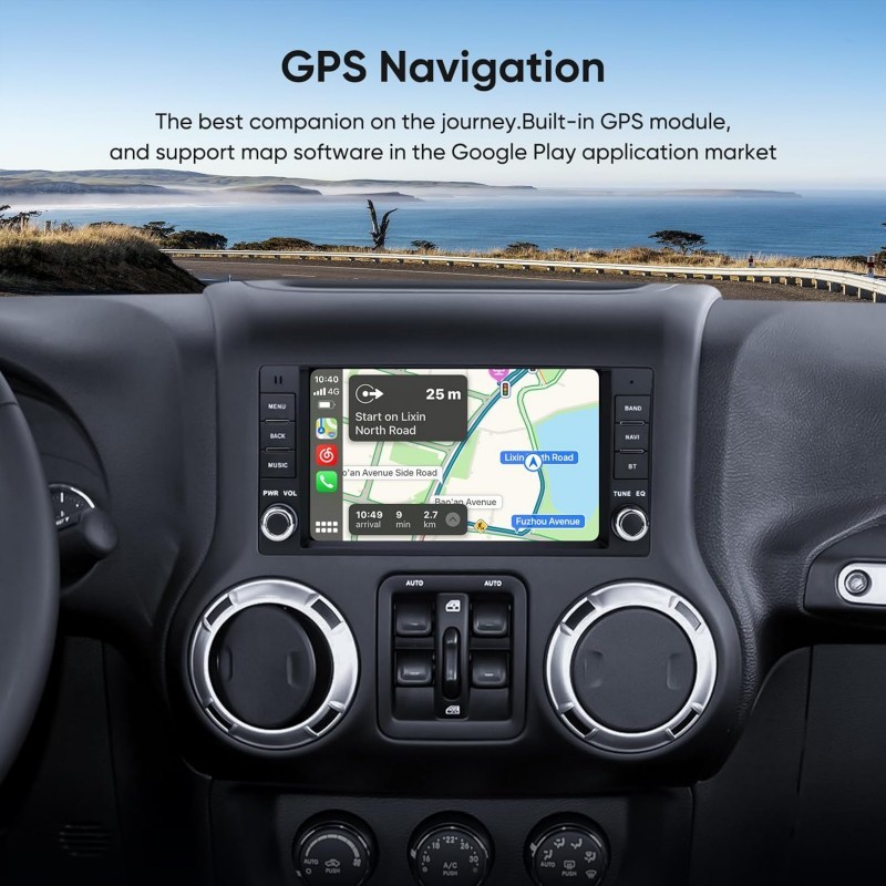 For Jeep Wrangler 2007-2016 7″ Android Apple CarPlay Car Radio Stereo GPS Navi