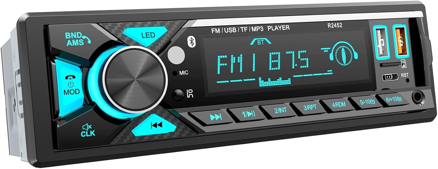 Car Radio with Type-C Charging & Colorful LED Lights for a Modern Ride