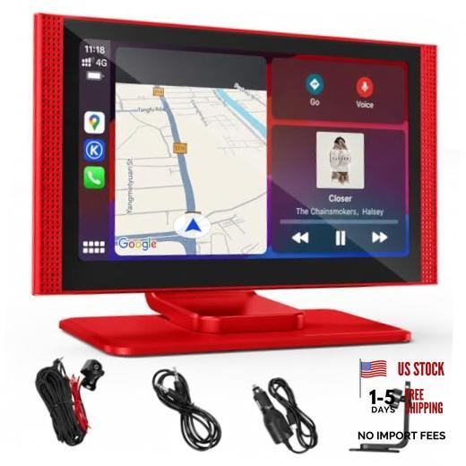 7″ Wireless CarPlay – Clearance! Android Auto Touchscreen | Portable HD Car red