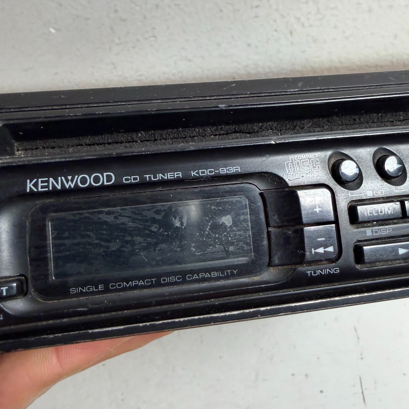 Kenwood KDC-93R Black Wired Compact AM/FM Radio In-Dash Digital CD Player