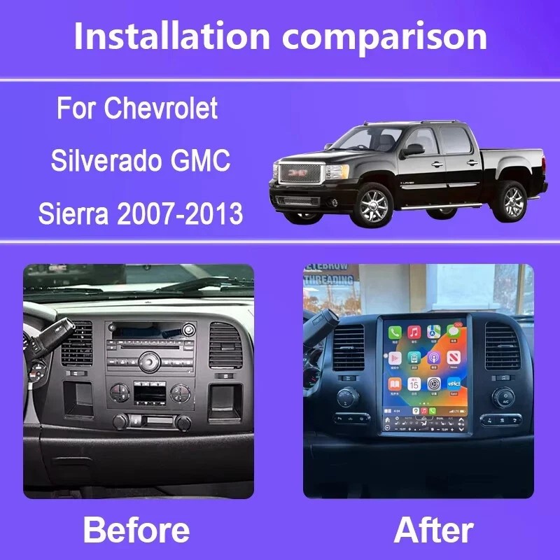 12.1″ 128GB Android Screen Carplay Stereo GPS Radio For Silverado Sierra 07-13