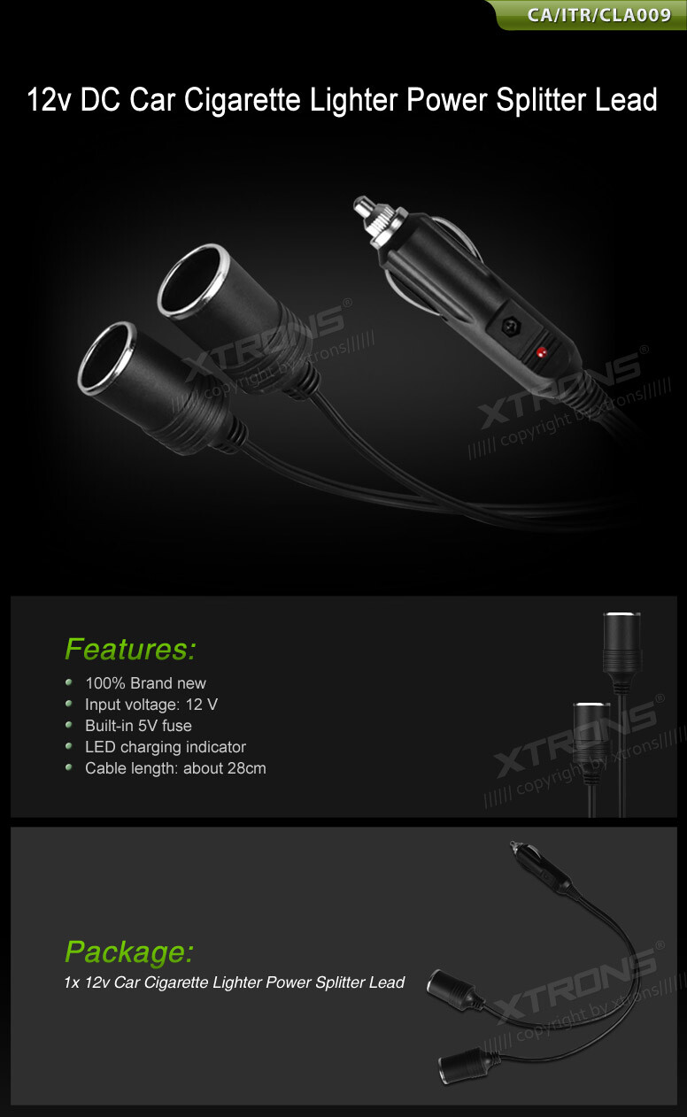 Dual Car Cigarette Lighter Splitter Charger Power Socket Adapter 12v Auto Outlet