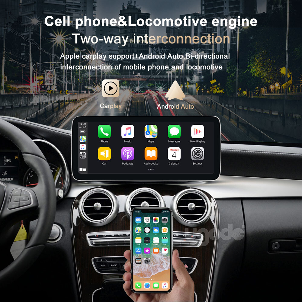 12.3″ Android Screen 8+256G CarPlay Autoradio Mercedes Benz C GLC W205 2014-2019