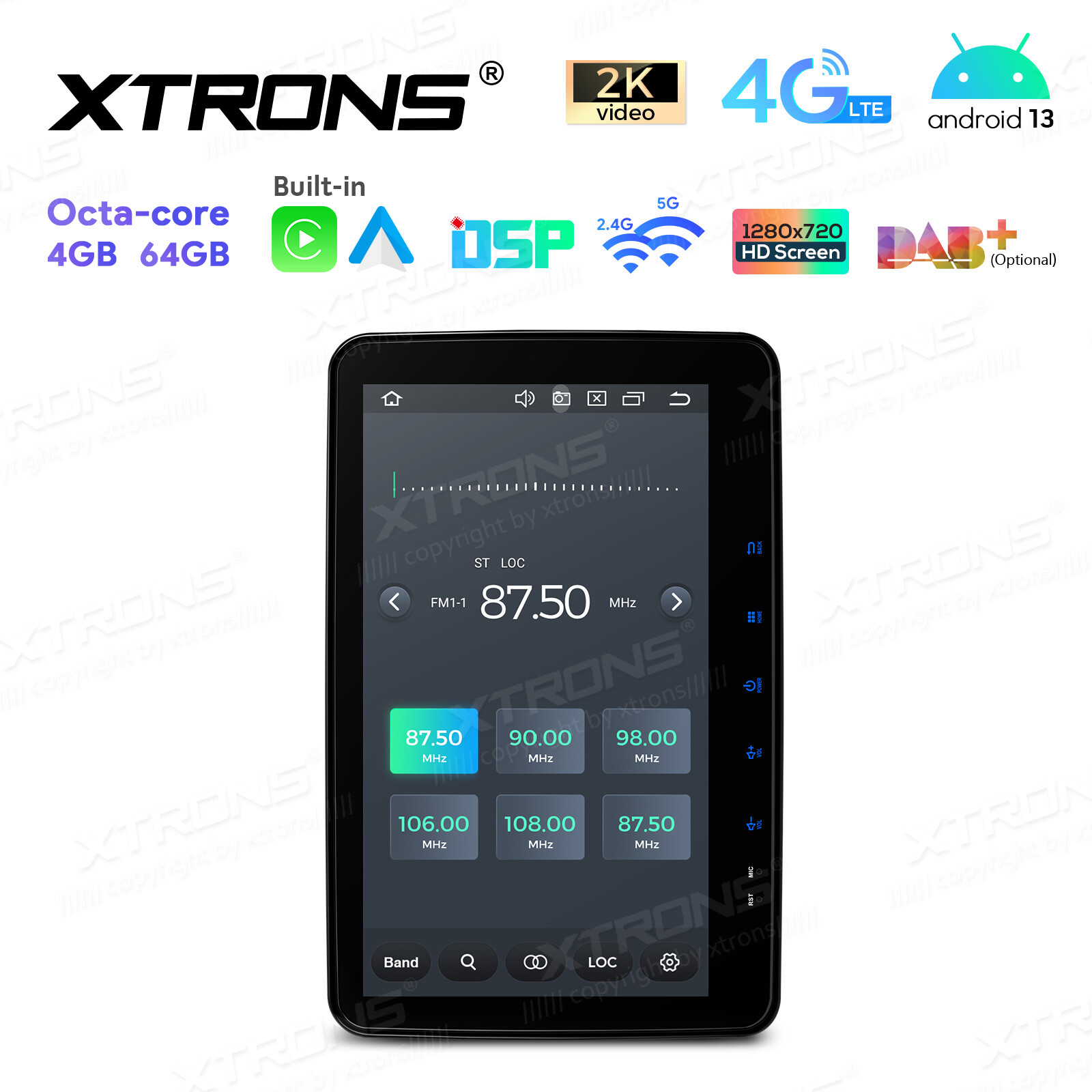 10.1” QLED Double 2 DIN 8-Core Car-Play Car Stereo Radio GPS 4G WiFi Android 13