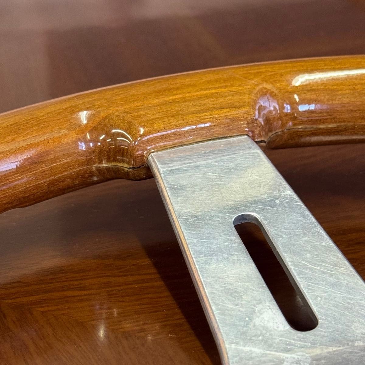 B.R.T BRT steering wheel wood at that time old car Italian made wood steering