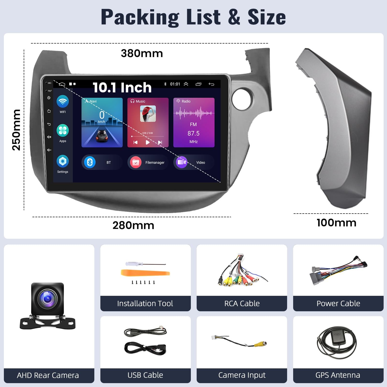 2G+64G Android Car Stereo Radio for Honda Fit Jazz 2008-2013 Right Drive CarP…