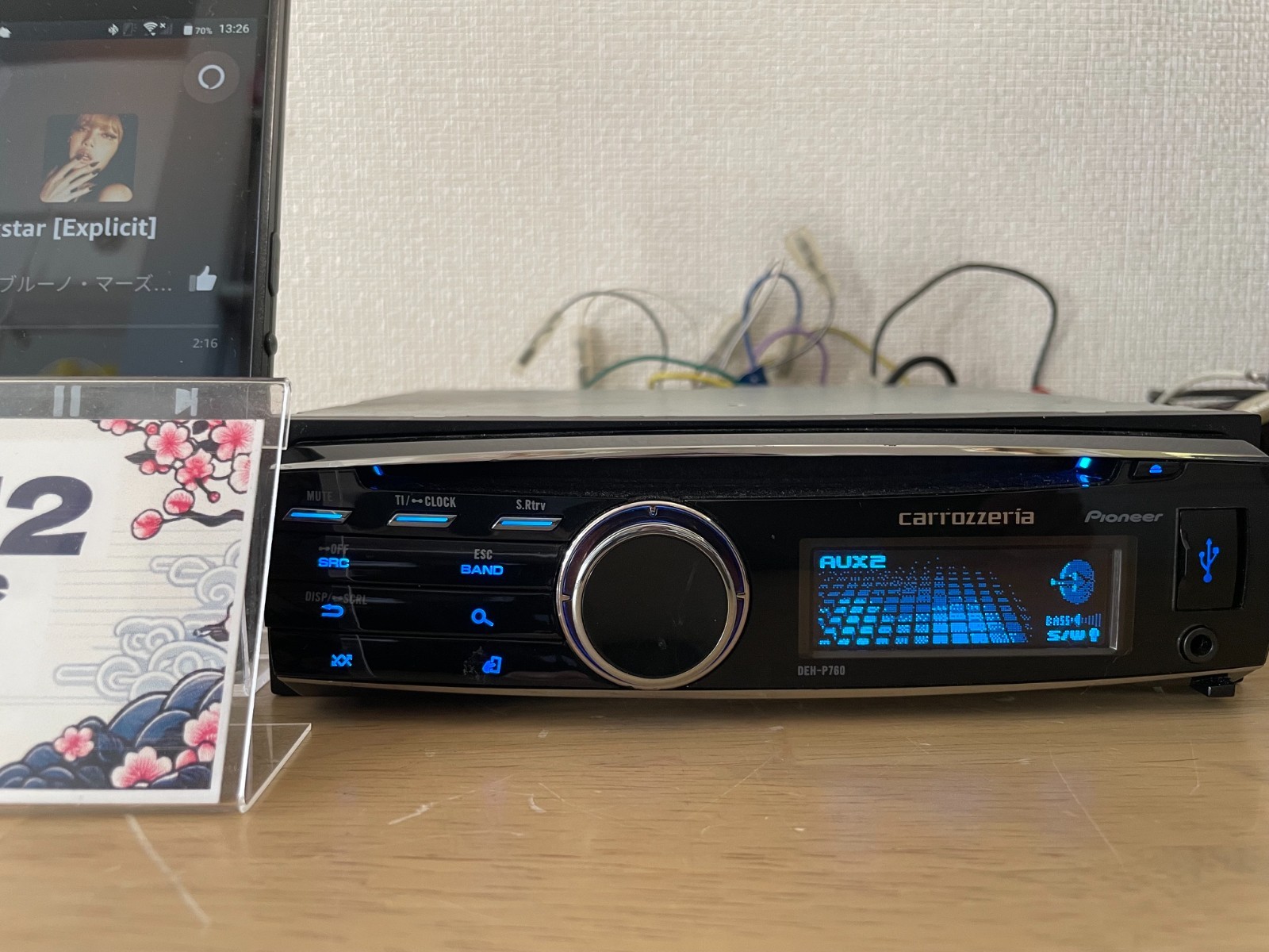 Pioneer Carrozzeria DEH-P760 1Din Car Audio CD Player AUX Working Tested