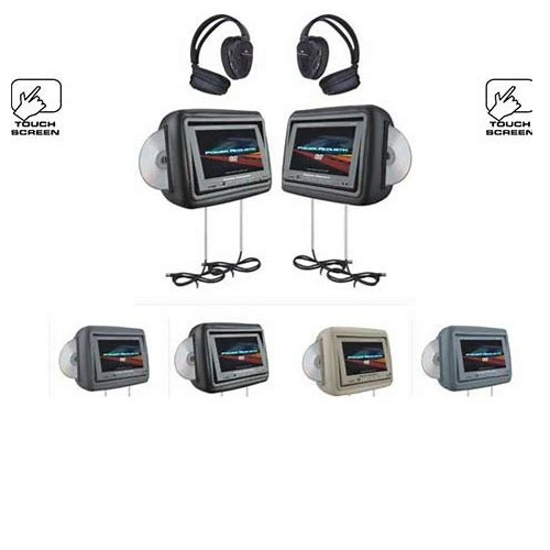 Power Acoustik HD-88GRDK Headrest Monitor with Headphones