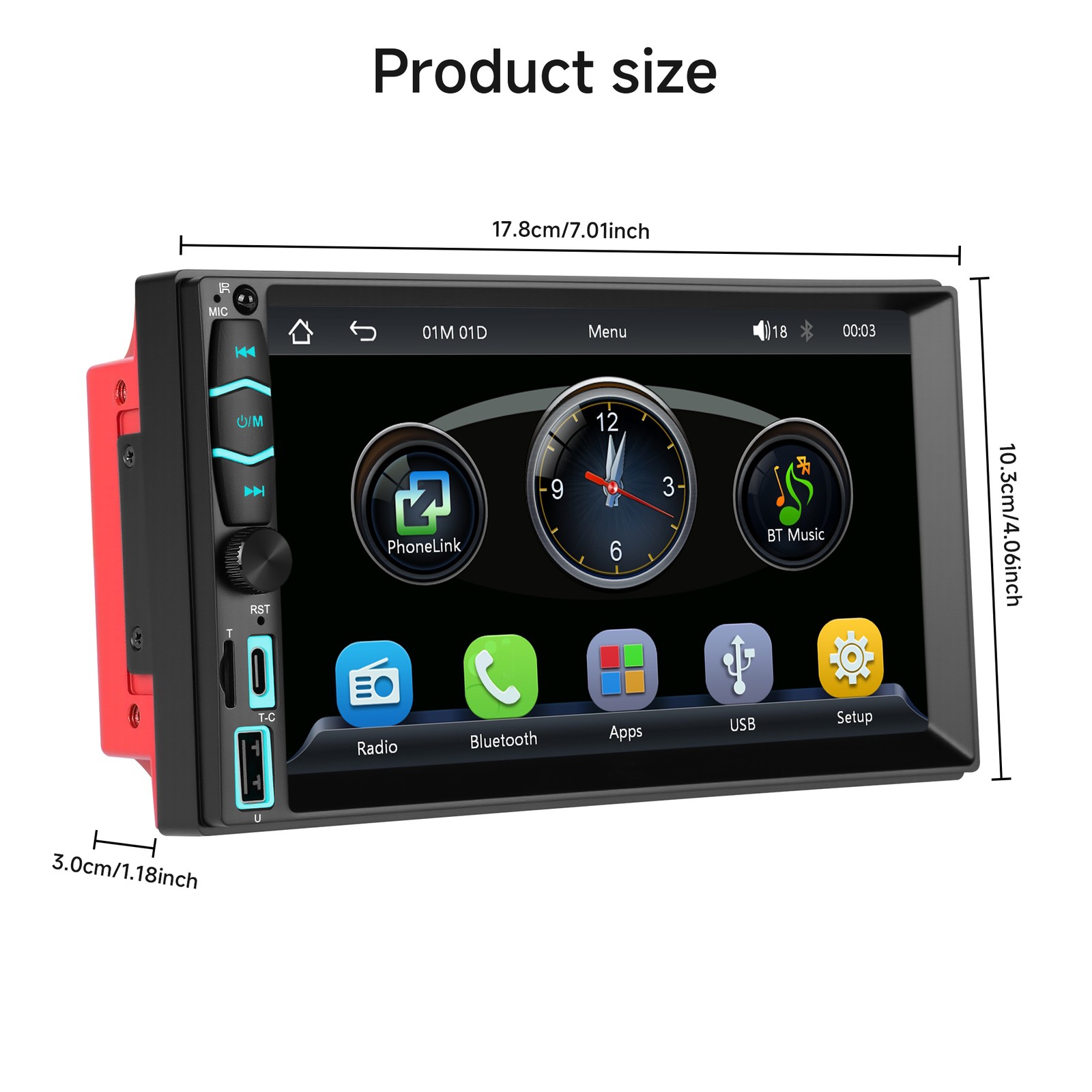 7″ Wireless Car Radio FM Double 2DIN Apple CarPlay Stereo Touch Screen Bluetooth