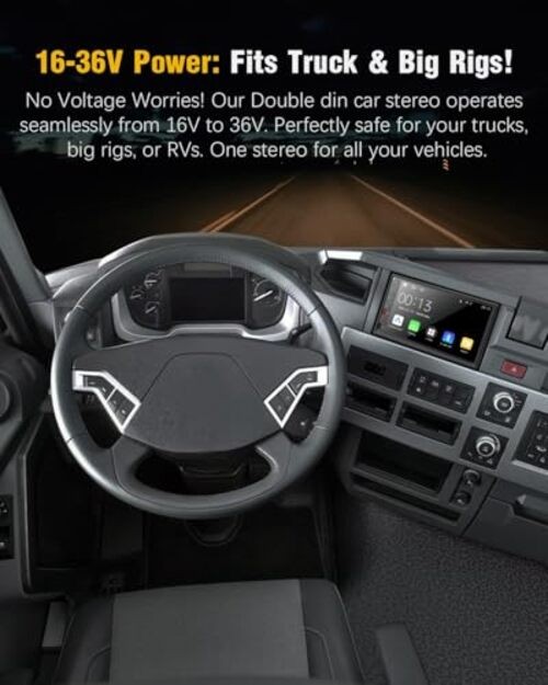【】 Radio for Truck,Double Din Car Stereo with Wireless Carplay&Android Auto,7