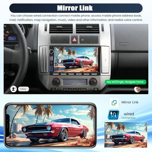 [Upgrade] Double Din Car Stereo with Bluetooth,7 Inch double din with button