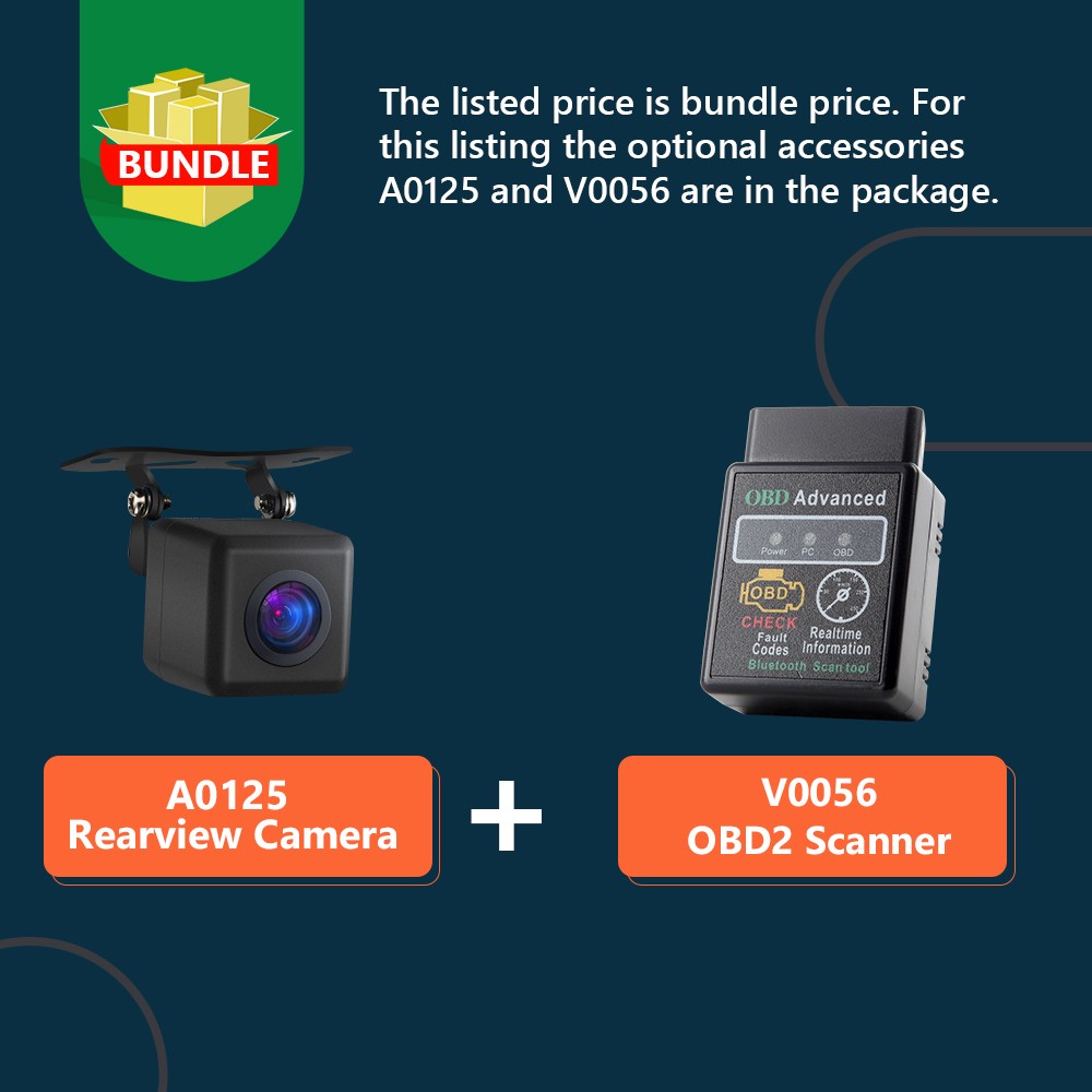 OBD+CAM+Eonon Q04Pro 7″ Android 10 Double 2DIN Car Radio Stereo GPS Navi CarPlay