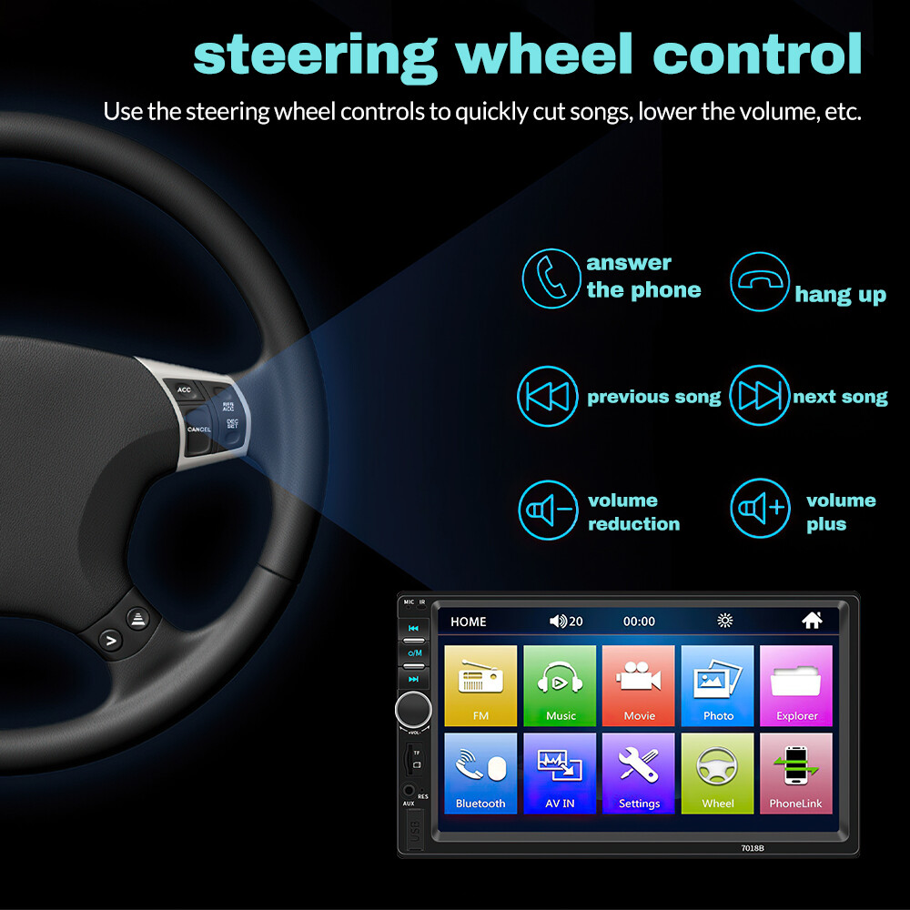 Estereo De Pantalla Para Coche Carro MP5 Radio USB Mirror Link for Android / IOS