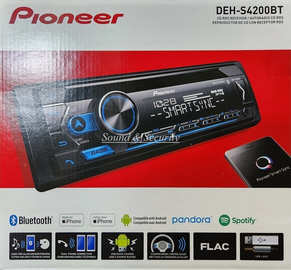 Pioneer DEH-S4200BT Single 1 DIN CD MP3 Player Bluetooth MIXTRAX USB AUX