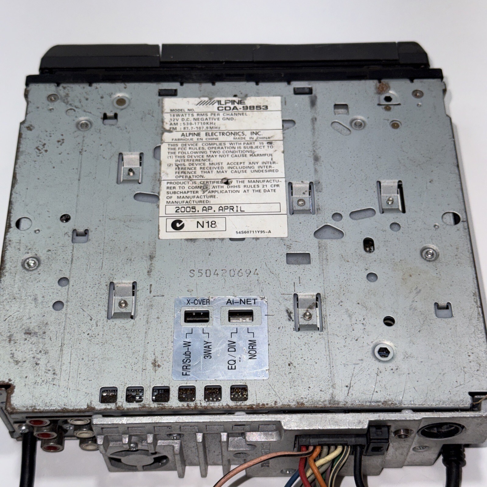 Alpine CDA-9853 CD Receiver GOR PARTS OR REPAIR