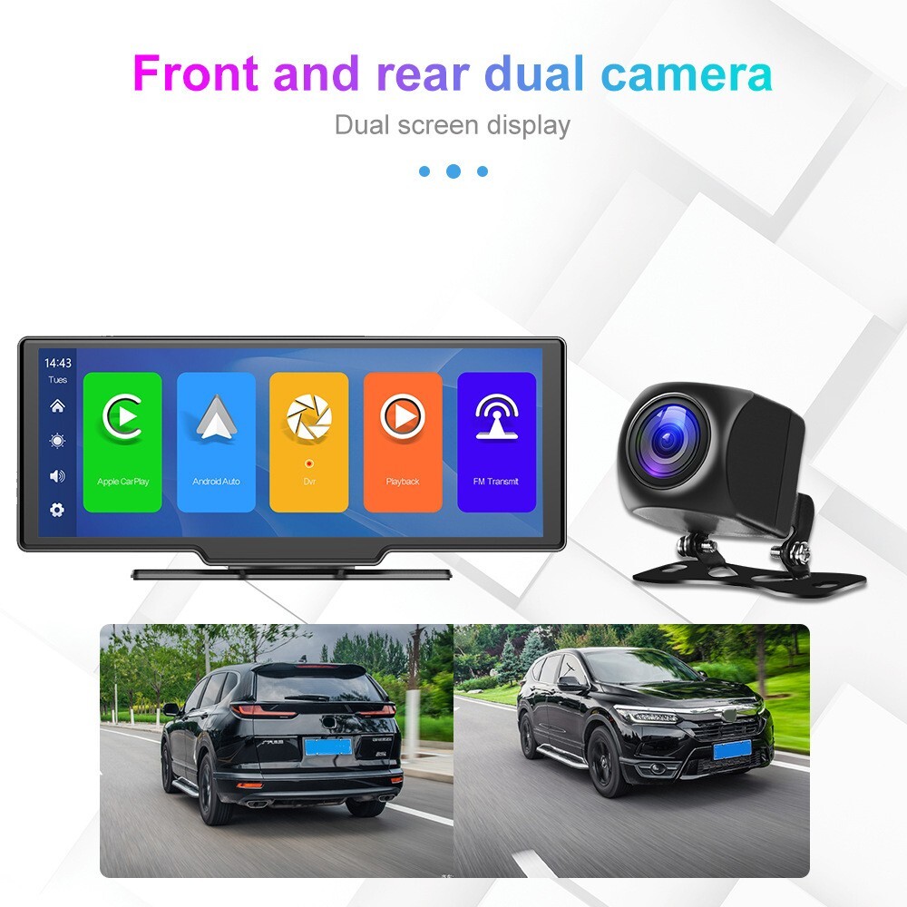 10.26″ 4K Touchscreen Wireless Apple CarPlay Android Auto FM Bluetooth Car Stere