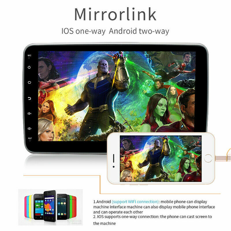 Rotatable Car Stereo Radio 10.1″ Android 11.0 Double 2DIN Touch Screen GPS Wifi