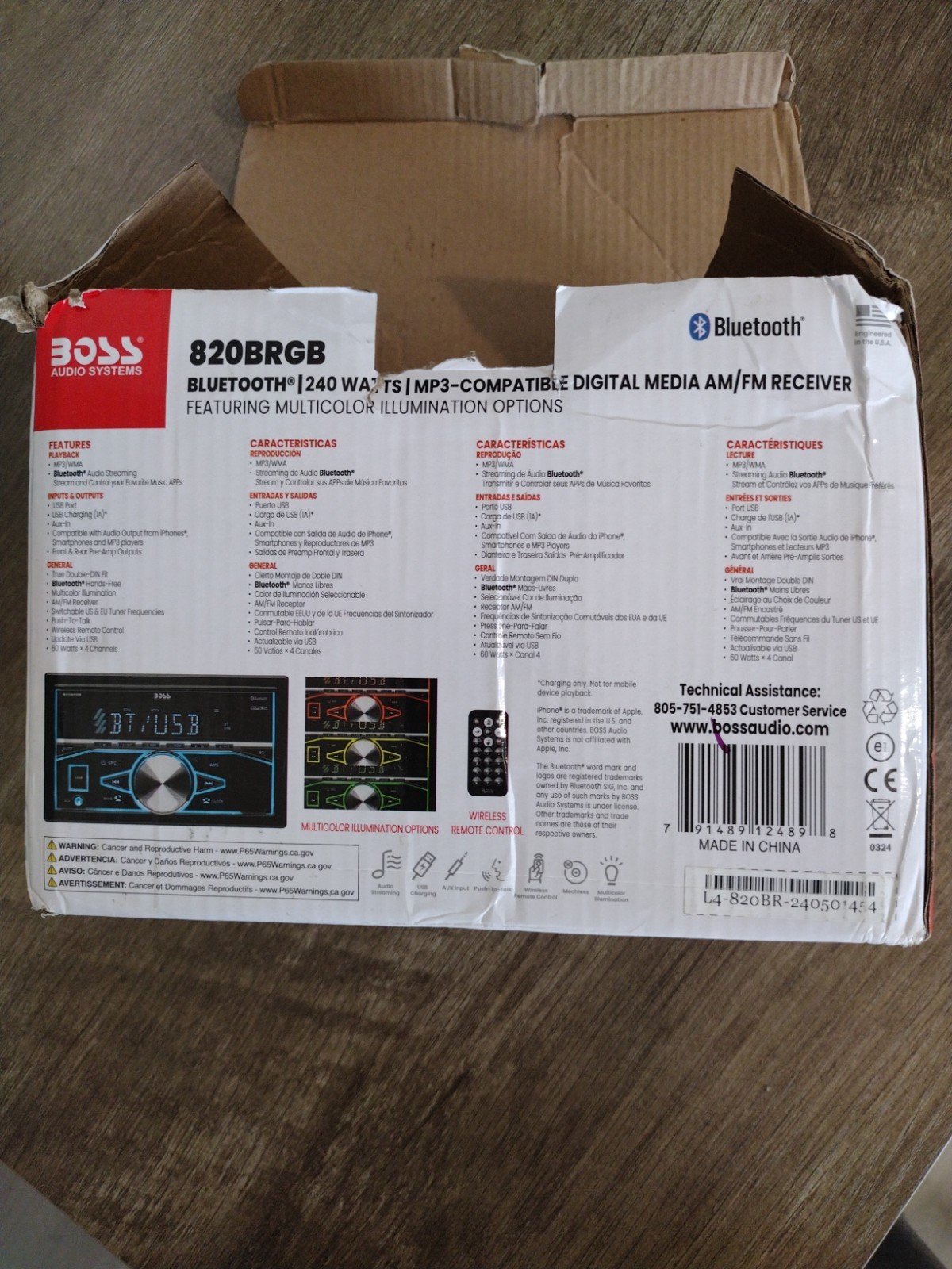 BOSS Audio Systems 820BRGB Car Stereo Bluetooth MP-3 Compatible CD AM/FM Radio