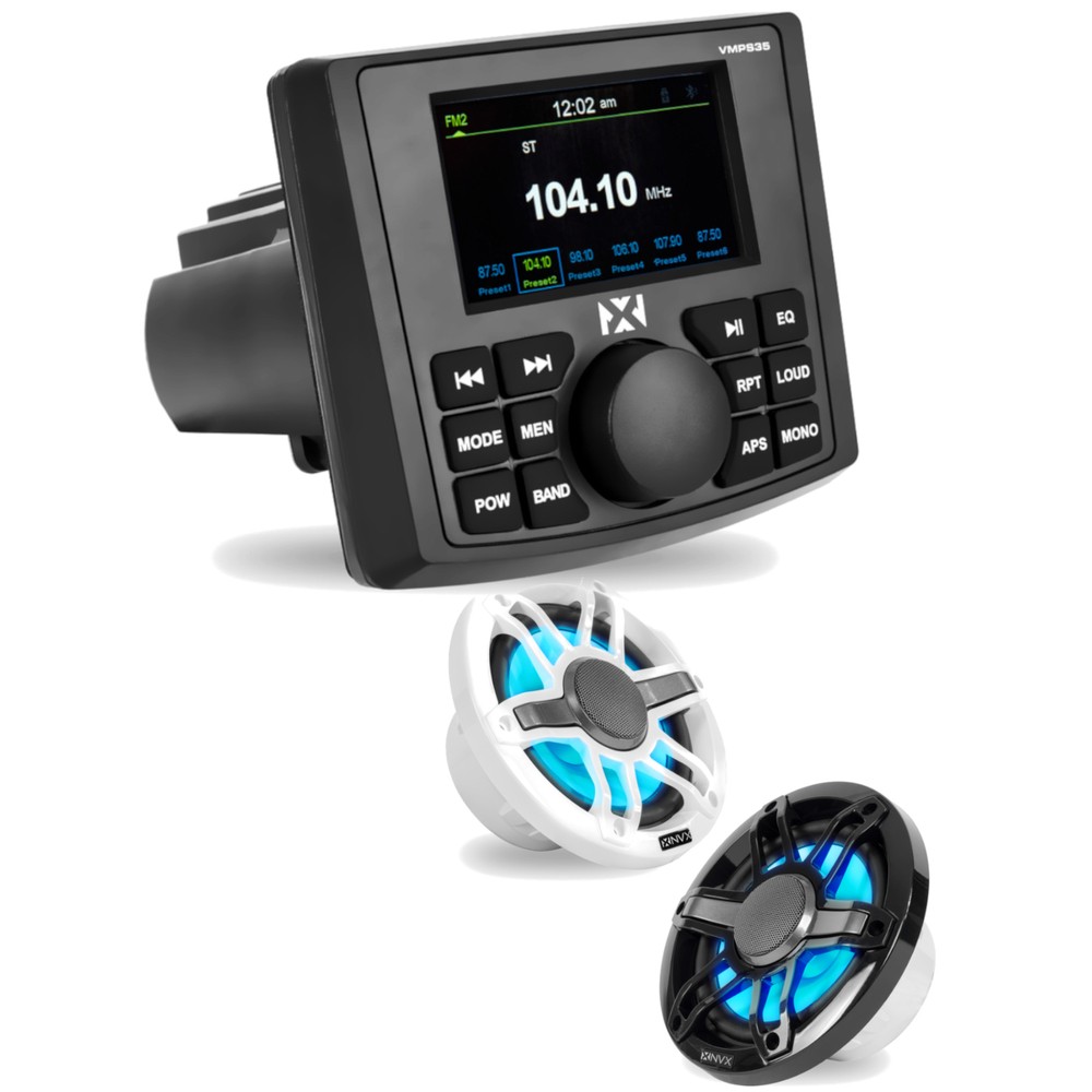 NVX VMPS35 Digital Multimedia Marine Receiver + 6.5″ Marine Speakers