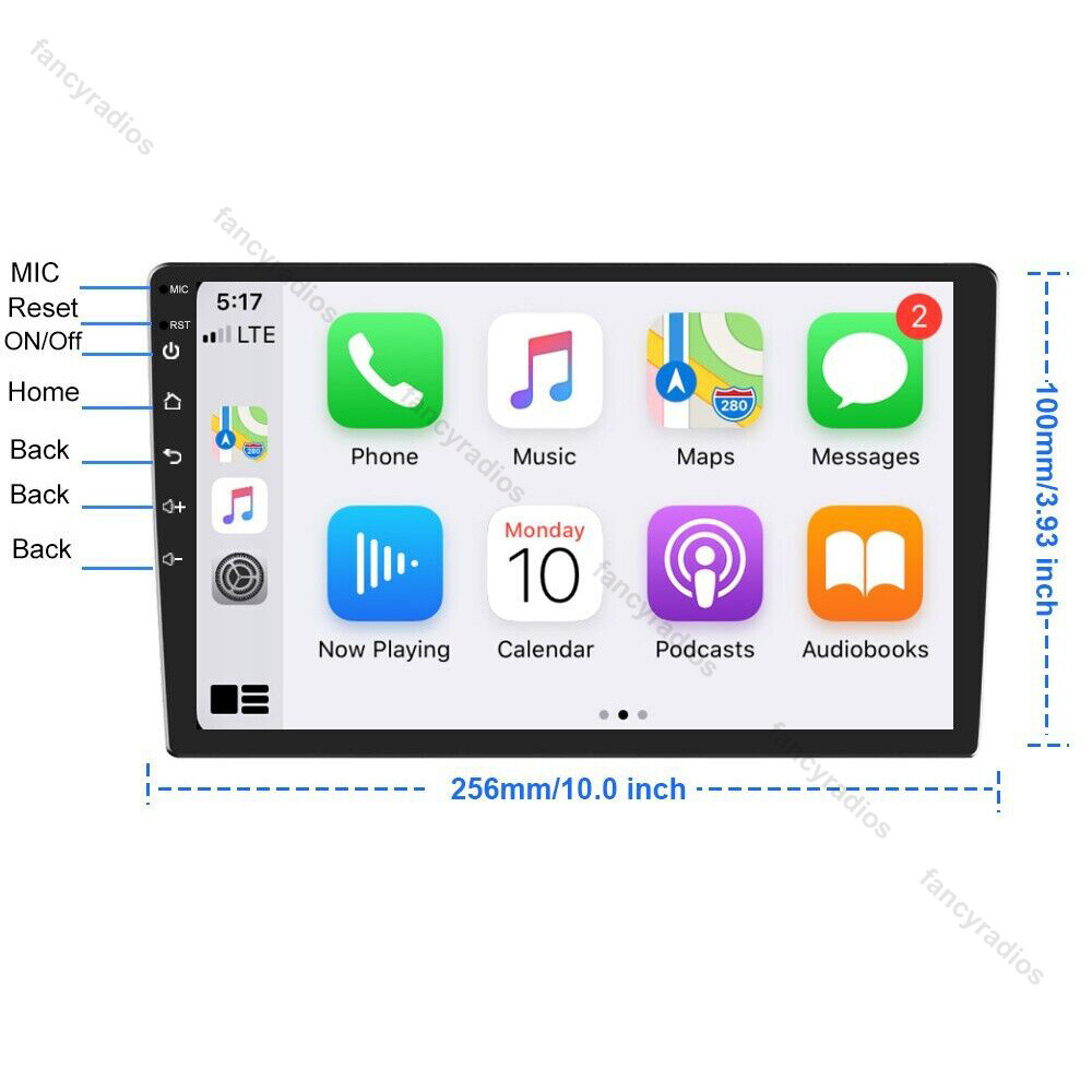 4+64GB 10.1″ 2DIN Android 13 Car Stereo Carplay GPS Navi WiFi Touch Screen Radio
