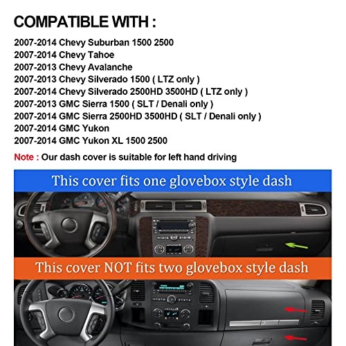 Polyester Dashboard Cover – Fit for 2007-2014 Chevy Tahoe, Avalanche, Gray