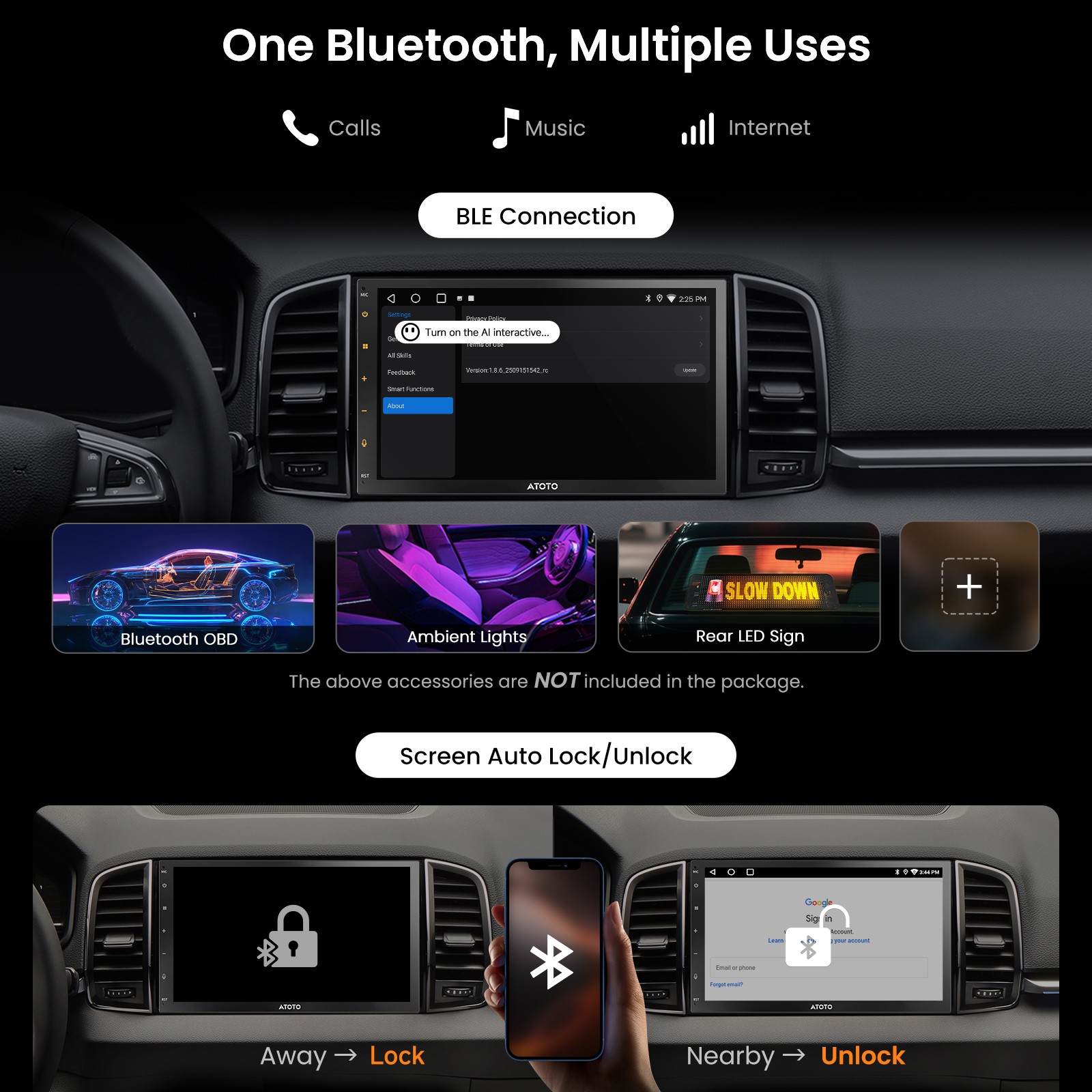 ATOTO A5L Double Din 7″ Car Stereo TouchScreen Wireless Carplay Android Auto