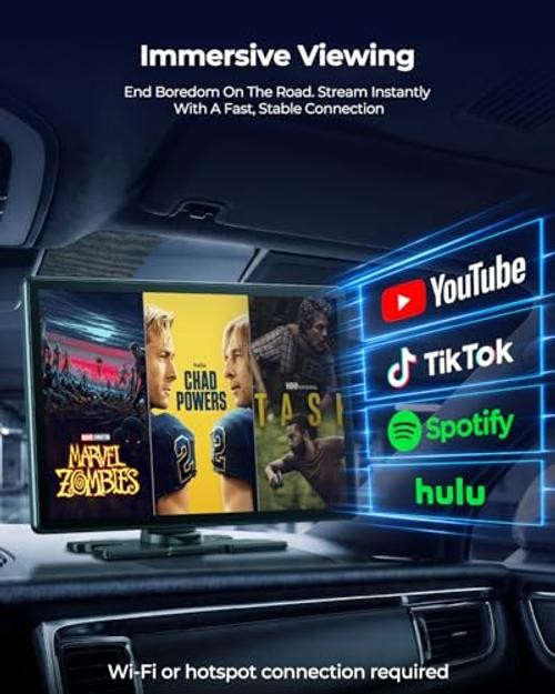 11″ Carplay Screen for Car, Built-in YouTube/TikTok, Extra Large