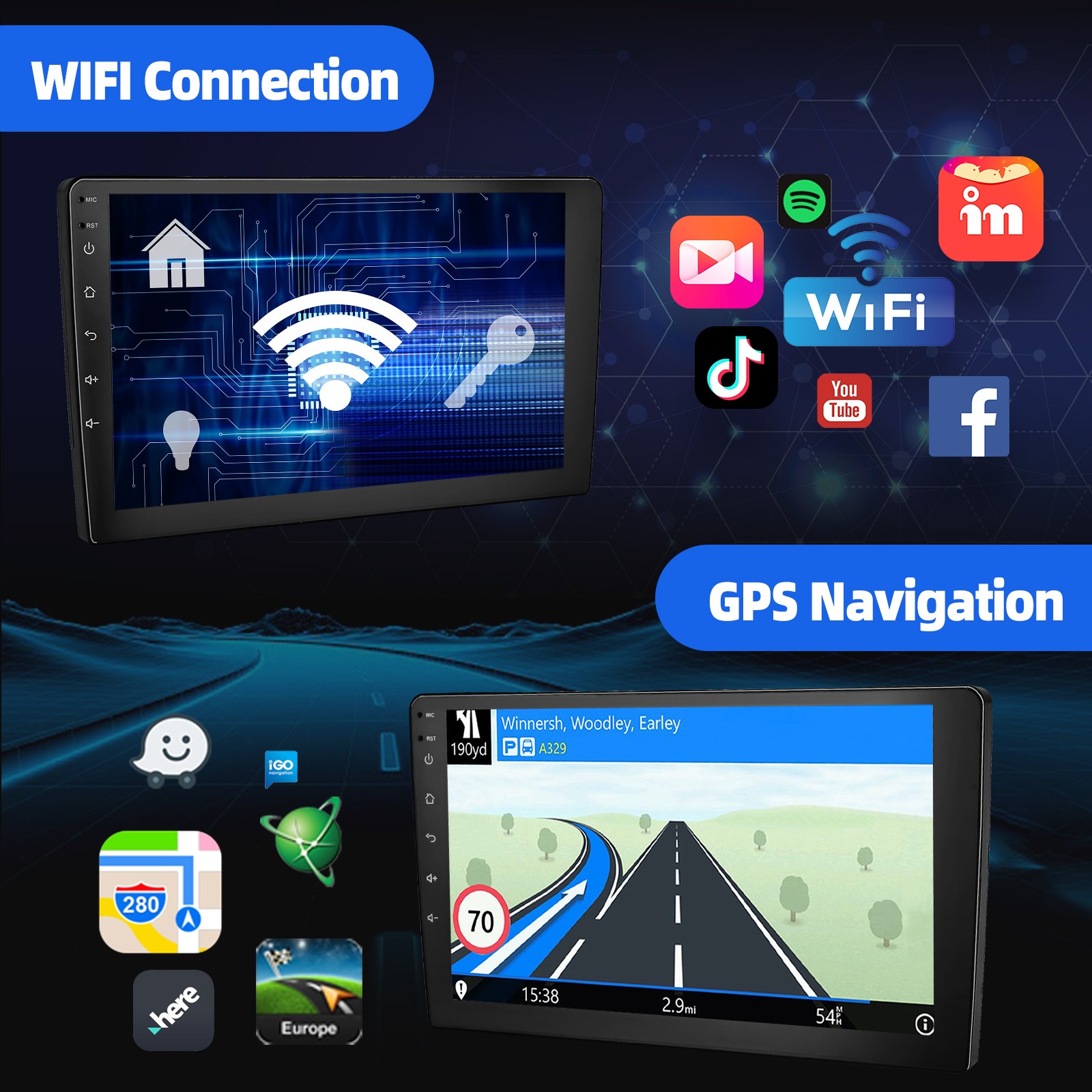 Single 1 Din 9″Car Stereo Radio CarPlay Bluetooth MP5 Player FM USB Touch Screen