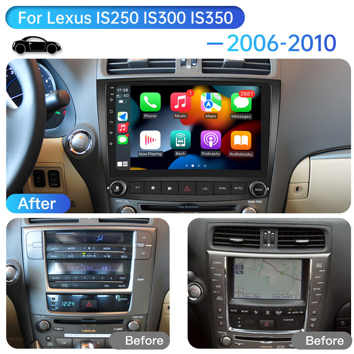For Lexus IS250 IS350 2006-2012 Car Stereo Radio Android 12 Carplay GPS Player