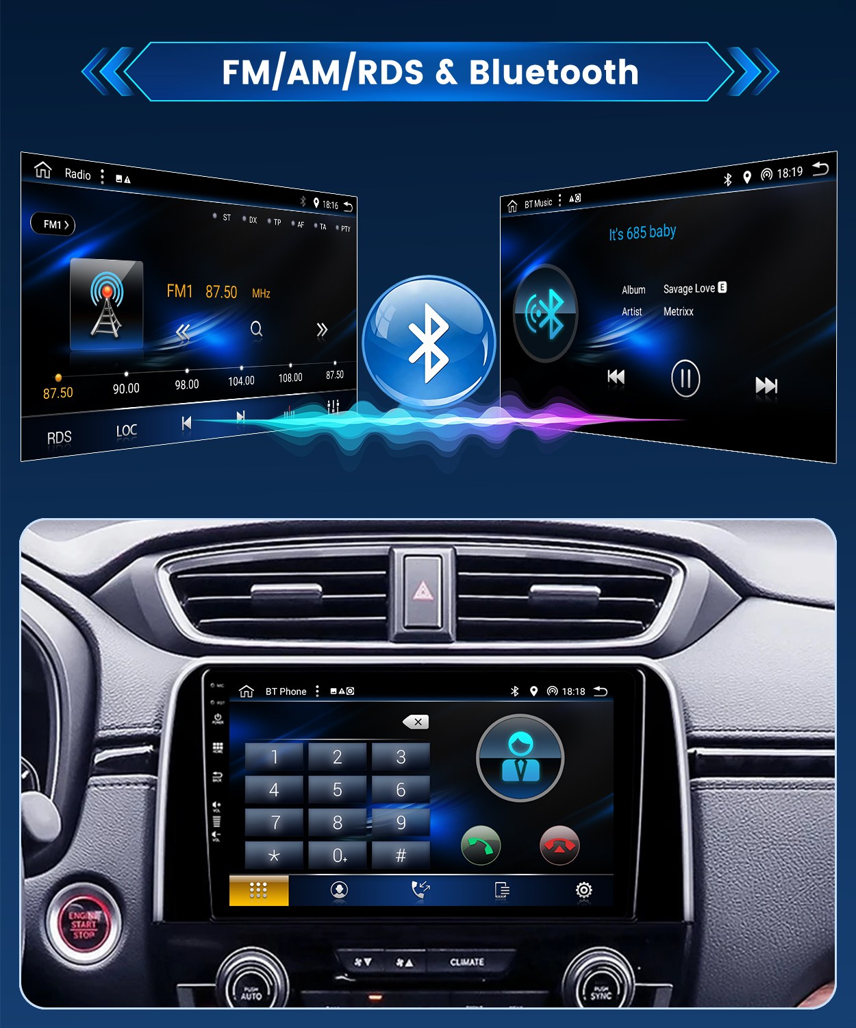 Car Stereo Radio Apple Carplay For Honda CR-V CRV 2017-2021 Android 16 GPS Navi
