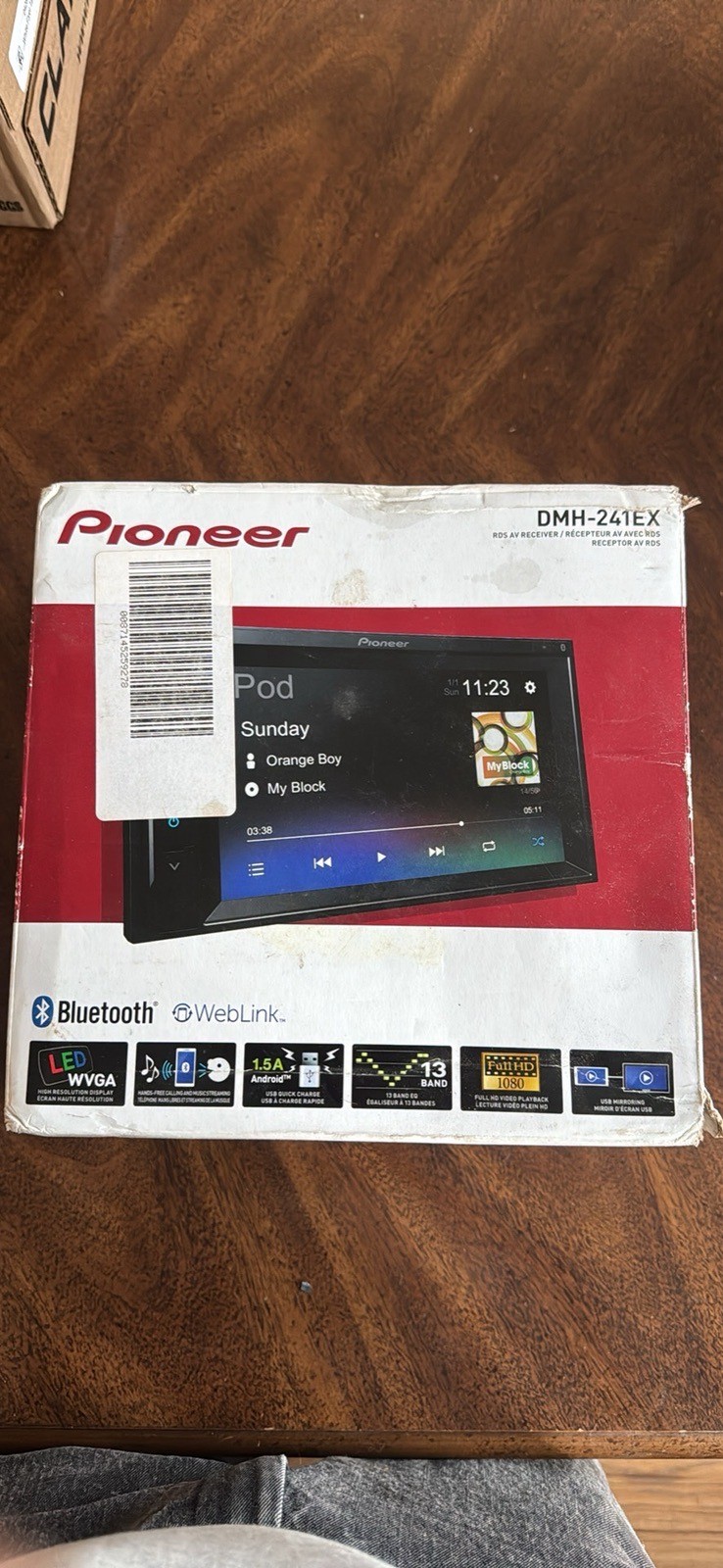 NEW Pioneer DMH-241EX 6.2″ Touchscreen Digital Media Receiver w/ Bluetooth
