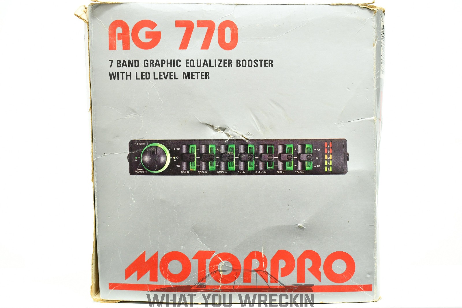 NOS: VINTAGE MOTORPRO AG-770 7 BAND GRAPHIC EQUALIZER / BOOSTER w/ MID LVL METER