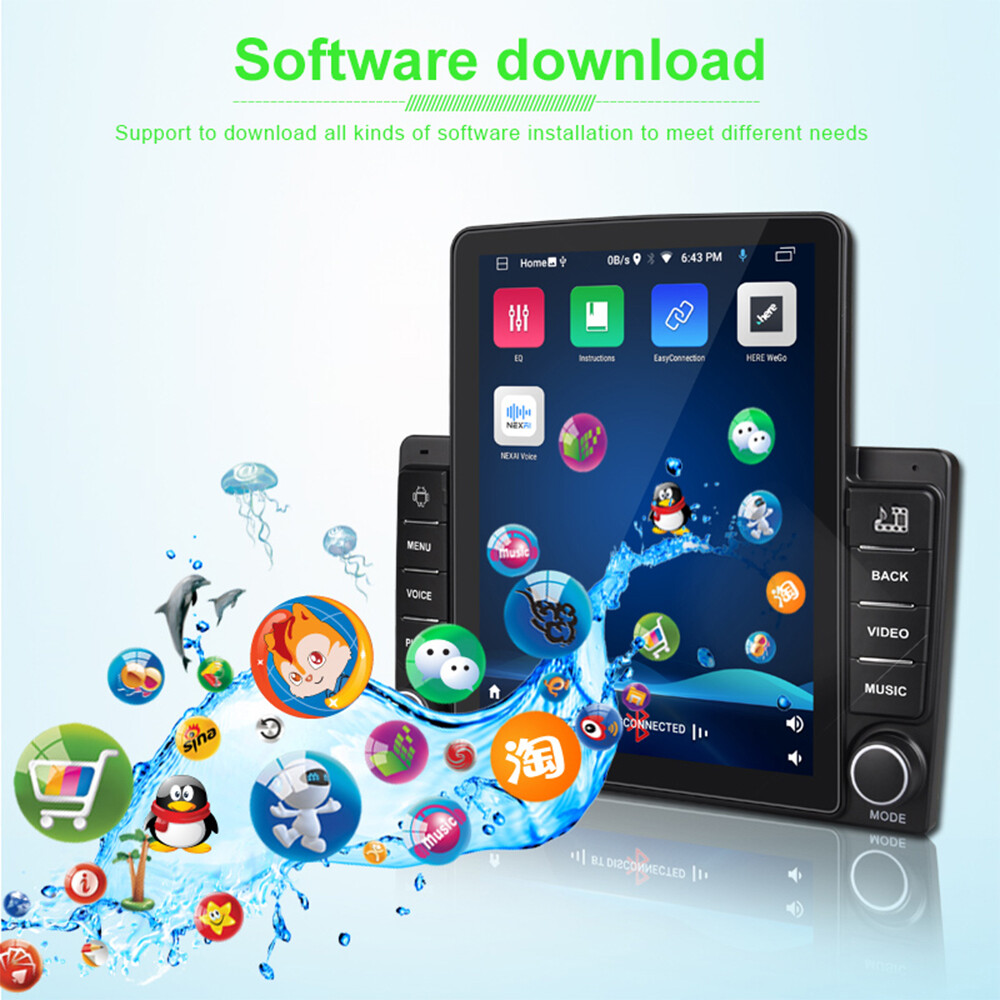 9.5″ 2 Din 1+16G GPS WiFi Vertical Touch Screen MP5 Car Stereo Radio Bluetooth