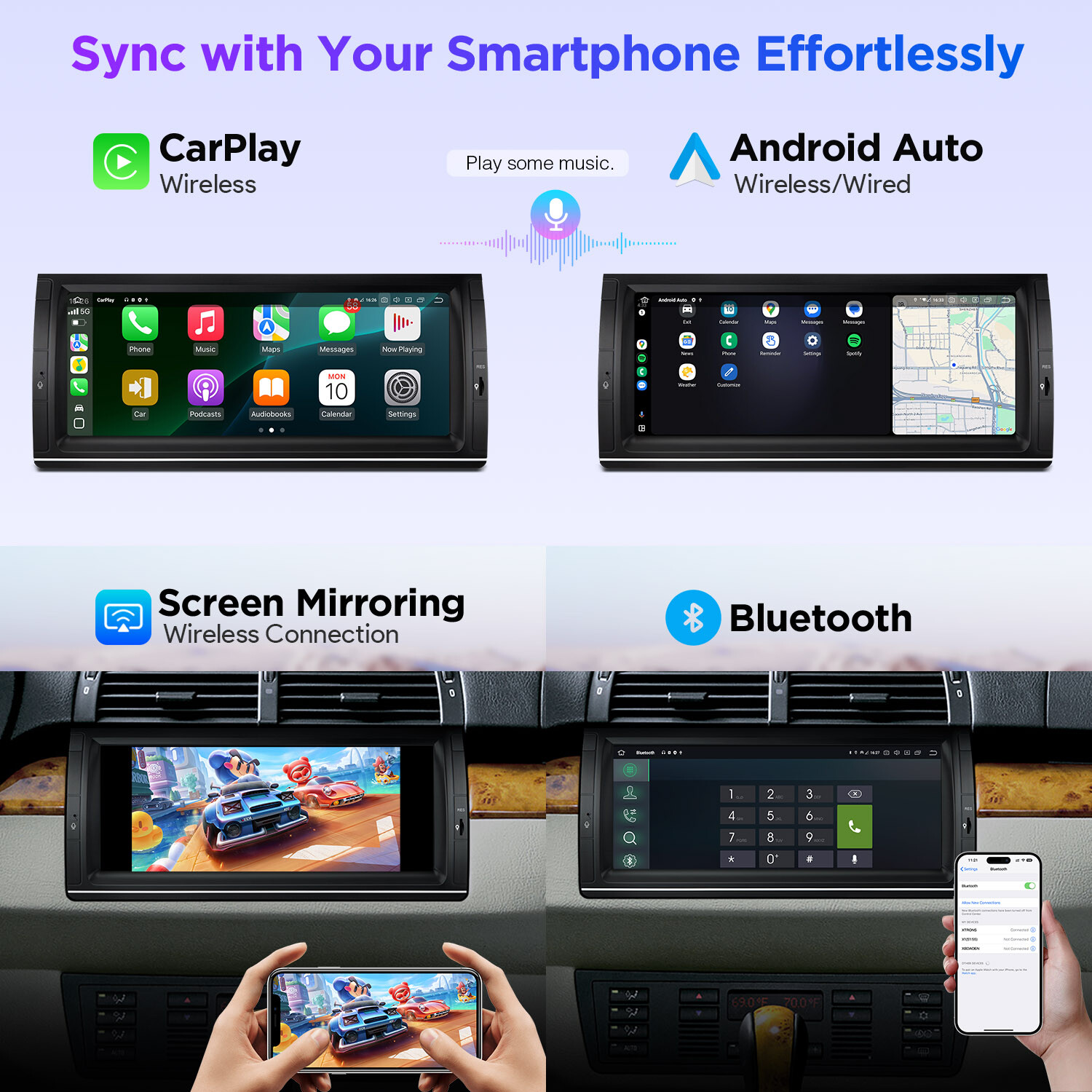 9″ QLED For BMW X5 E53 Android Qualcomm 8Core 256G Car Play GPS Radio Stereo Nav