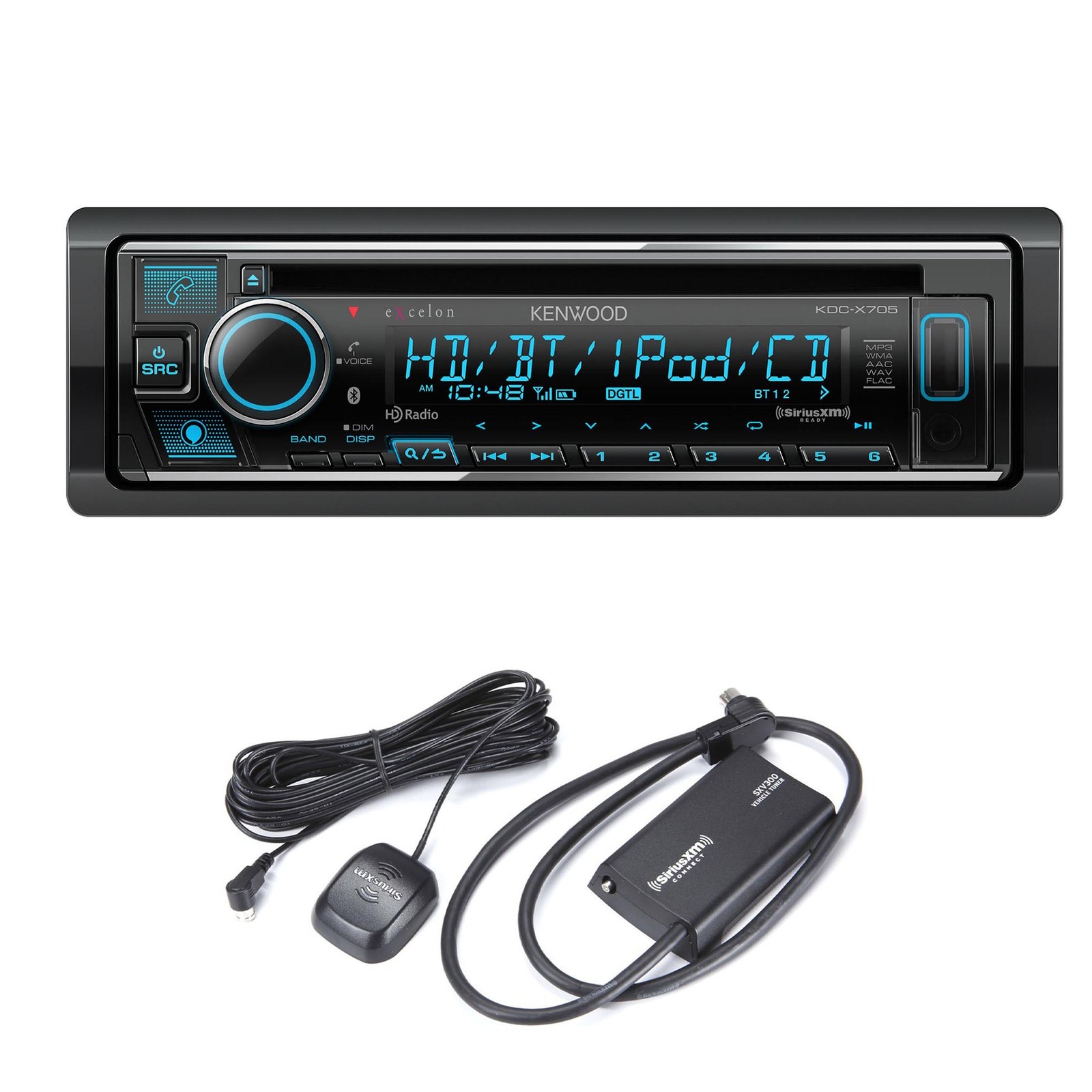 Kenwood eXcelon KDC-X705 Bluetooth HD Radio Receiver w/ Sirius XM SXV300v1